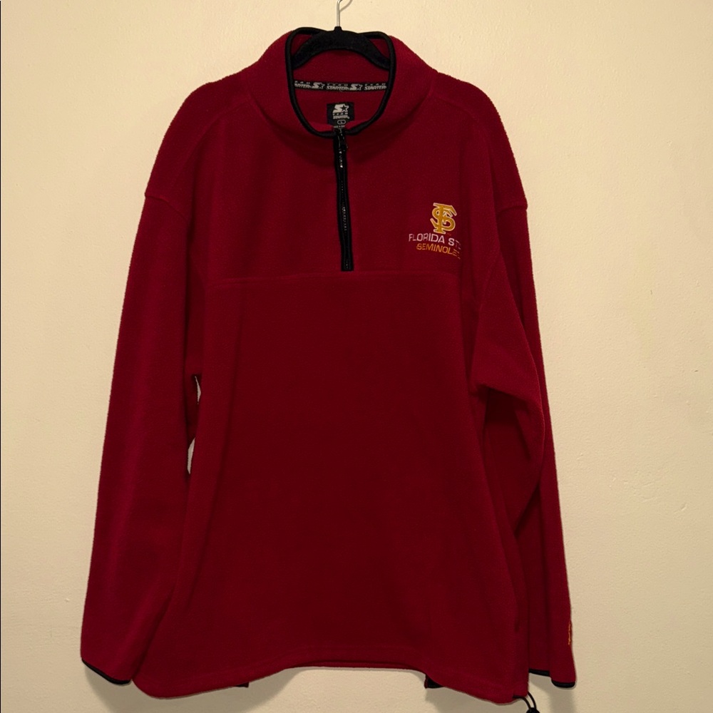 Starter Vintage Florida State Seminoles Garnet men size large half zip sweater